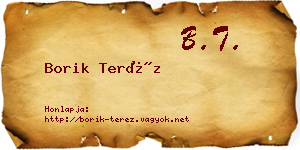 Borik Teréz névjegykártya